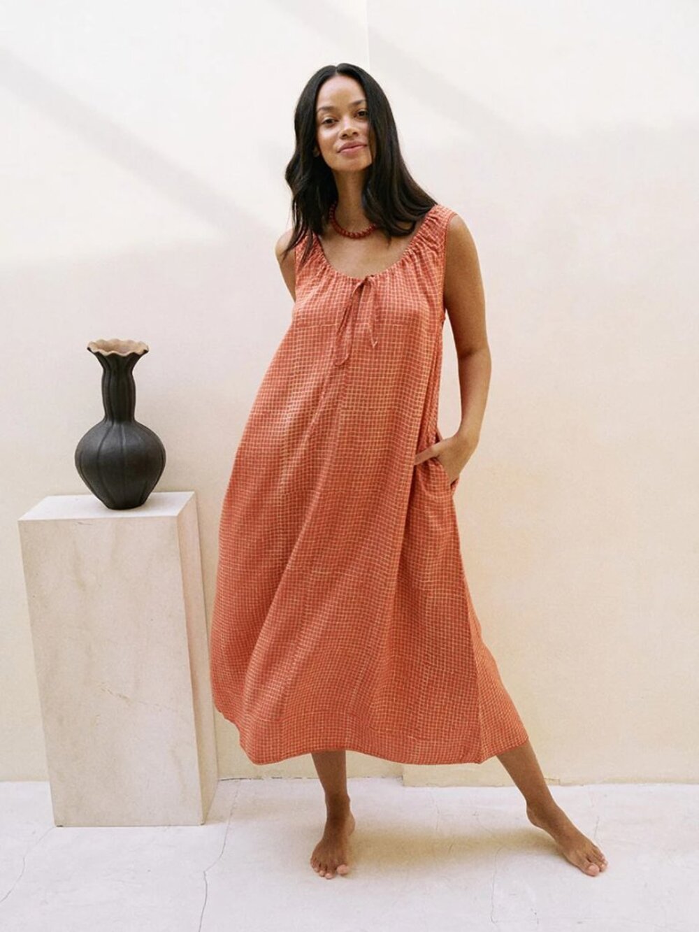 Daughters of India - Sundress Midi, Marmalade, M